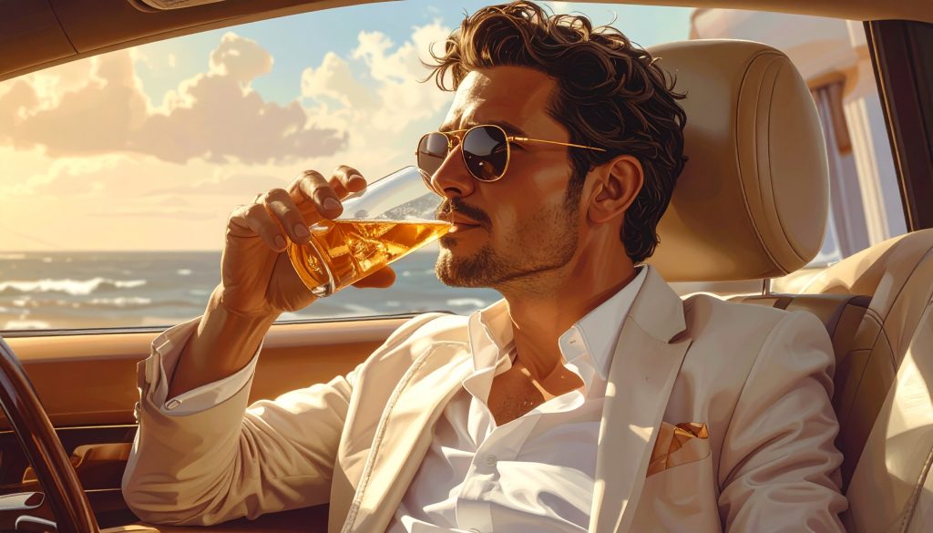 Firefly Luxury Type Man Drinking On Ford Mustang Car With Luxury Background 452136 1024x585