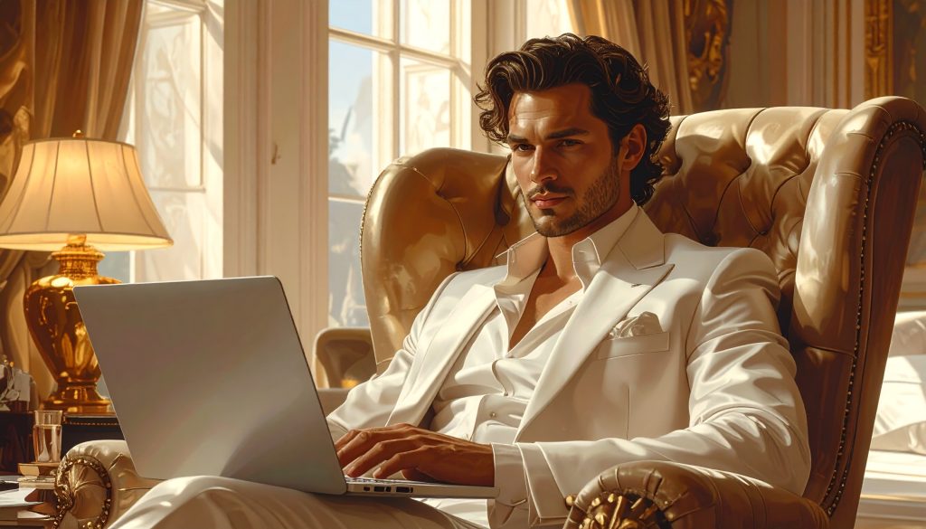 Firefly Luxury Type Man Sitting Luxury Chairs With Laptop Luxury Background 452136 1024x585